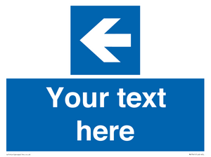 Custom Mandatory directional sign, blue arrow left